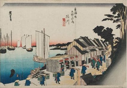 歌川广重画作中的品川宿